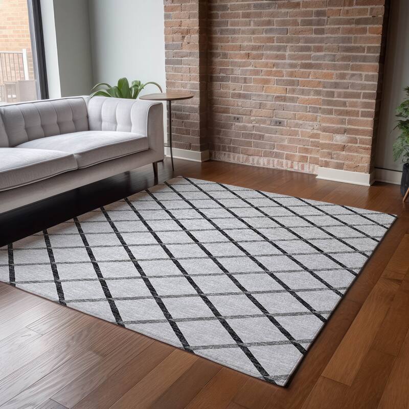 Premium Washable Super Soft Modern Trellis Mayfield Rug