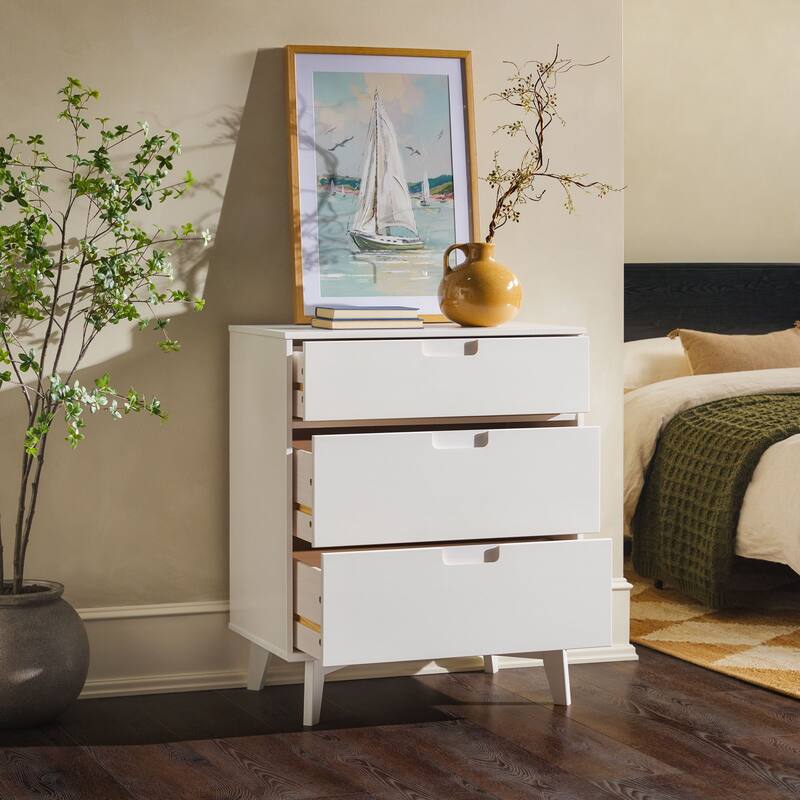 Middlebrook Mid-Century Solid Pine 3-Drawer Storage Chest