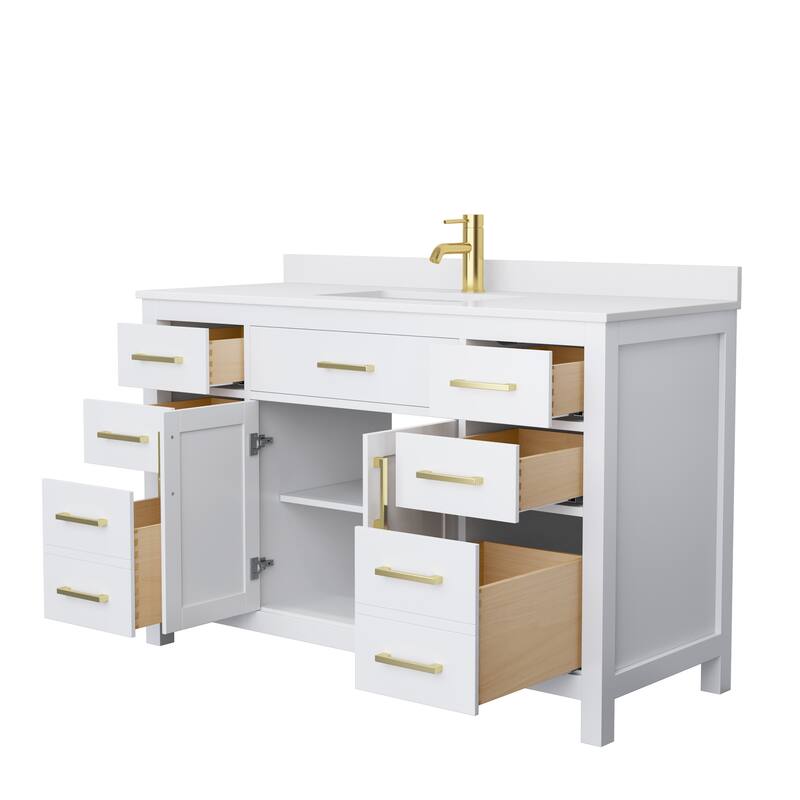 Beckett 54-Inch Transitional Marble Top Single Vanity