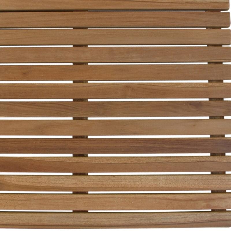 HomeRoots Natural Teak 24" Square Shower Mat