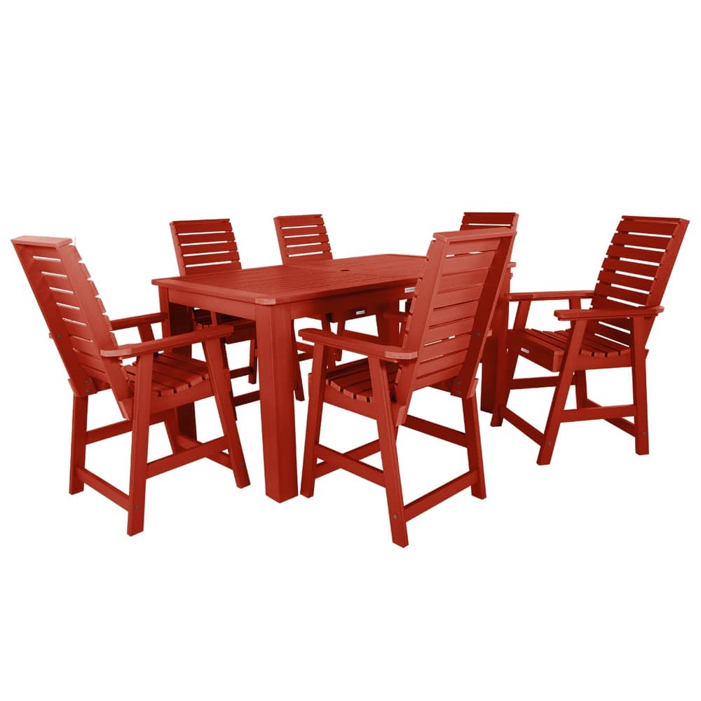 Weatherly 7-piece Outdoor Dining Set - 42" x 72" Table, Counter-height