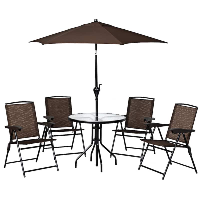 Gymax 4PCS Adjustable Folding Fabric Chair Powder Coated Steel Tube - 21'' x 27'' x 35.5''