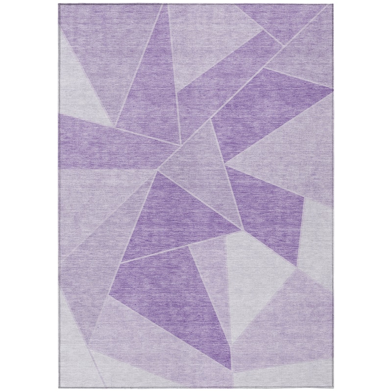 Machine Washable Indoor/ Outdoor Chantille Modern Mosaic Rug