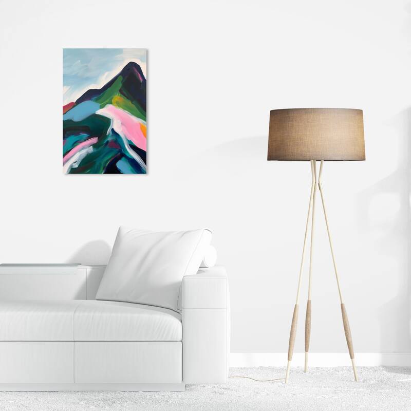 Wynwood Studio Canvas Nature and Landscape Green Mountain Peak Green and Modern & Contemporary Wall Art Canvas Print - 24 x 16