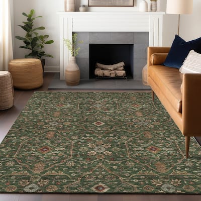Machine Washable Indoor/ Outdoor Traditional Persian Chantille Rug