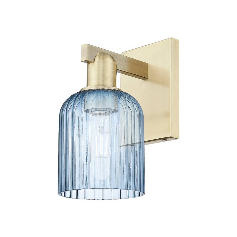 Innovations Lighting 716-1W-11-5 Bridal Veil Sconce Bridal Veil 11" - Antique Brass / Blue