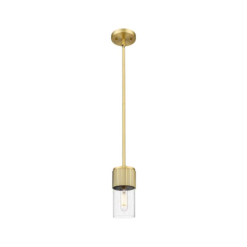 Innovations Lighting Bolivar - 1 Light 7" Stem Hung Pendant - Brushed Brass/Seedy