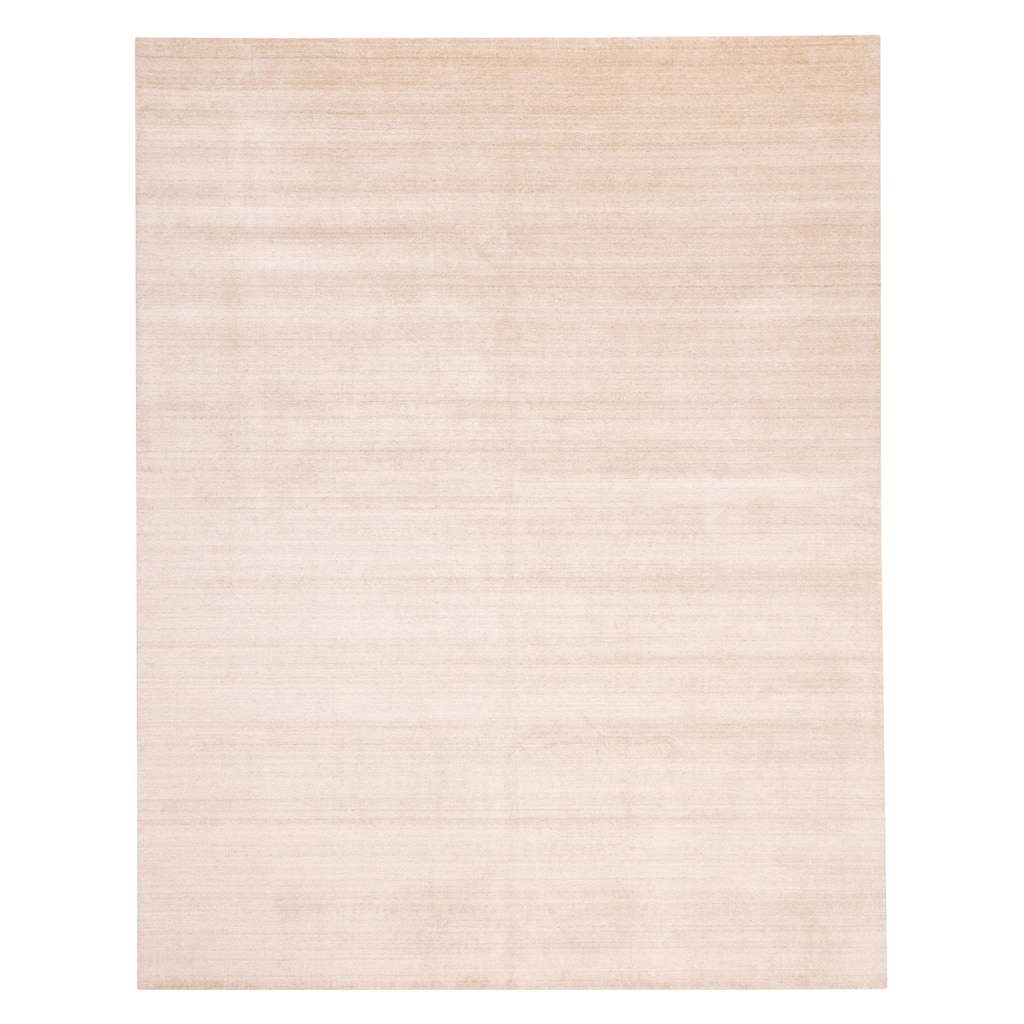 ECARPETGALLERY Hand Loomed Ananda Ivory Viscose, Wool Rug - 9'0 x 12'0