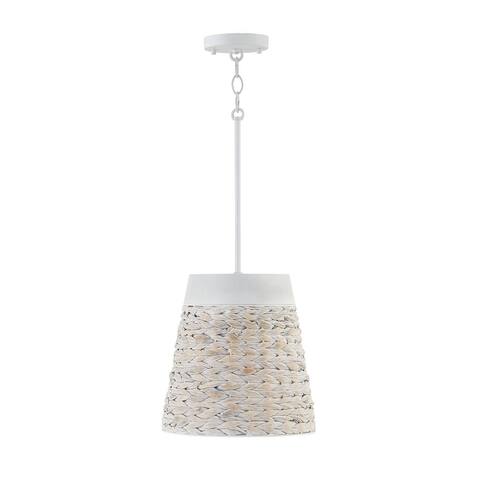 Tallulah 1-light Small Pendant w/ Mango Wood & Water Hyacinth