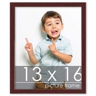 13x16 Traditional Mahogany Wood Picture Frame - UV Acrylic, Foam Board ...