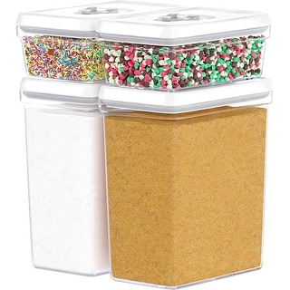 DWËLLZA KITCHEN White Large Airtight Food Storage Containers Set of 4 ...