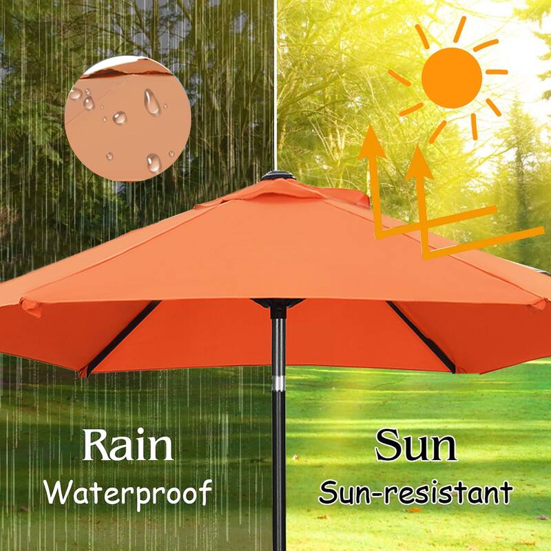 Ainfox 7.5ft Patio Umbrella Tilt Without Base Outdoor Hexagonal Umbrella