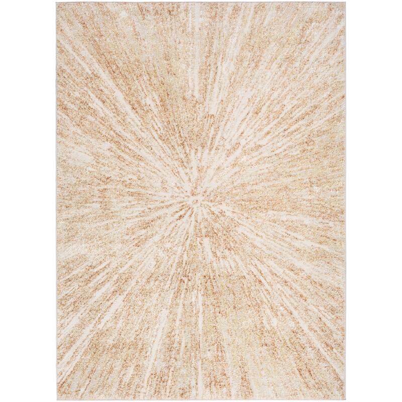 Nourison Ambiance Indoor only Modern Abstract Area Rug - 3' 11" x 5' 11" - Ivory/Gold - Rectangle