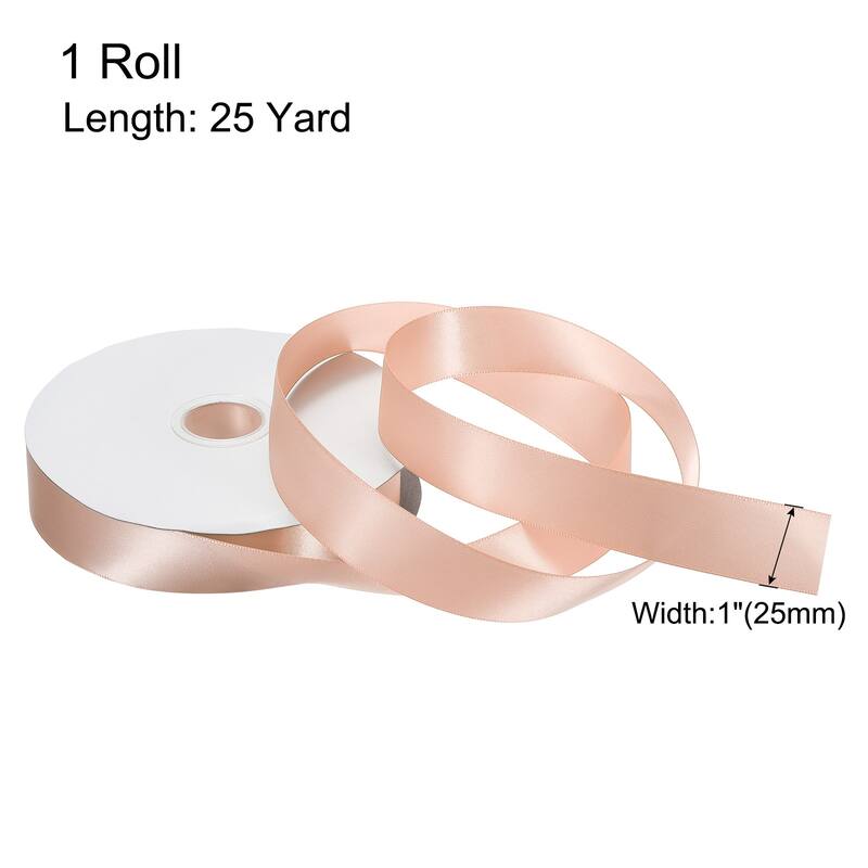 Satin Ribbon Grosgrain Valentine Solid Double Face Wedding Ribbon - Pure White - 1" x 25 Yard