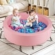 preview thumbnail 2 of 4, Round Foam Pool for Toddlers Baby Playpen w/ 200 Ocean Balls - Pink