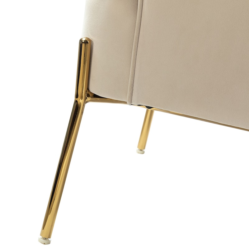Barbara Modern Velvet Accent Chair for Bedroom with Metal Legs by HULALA HOME
