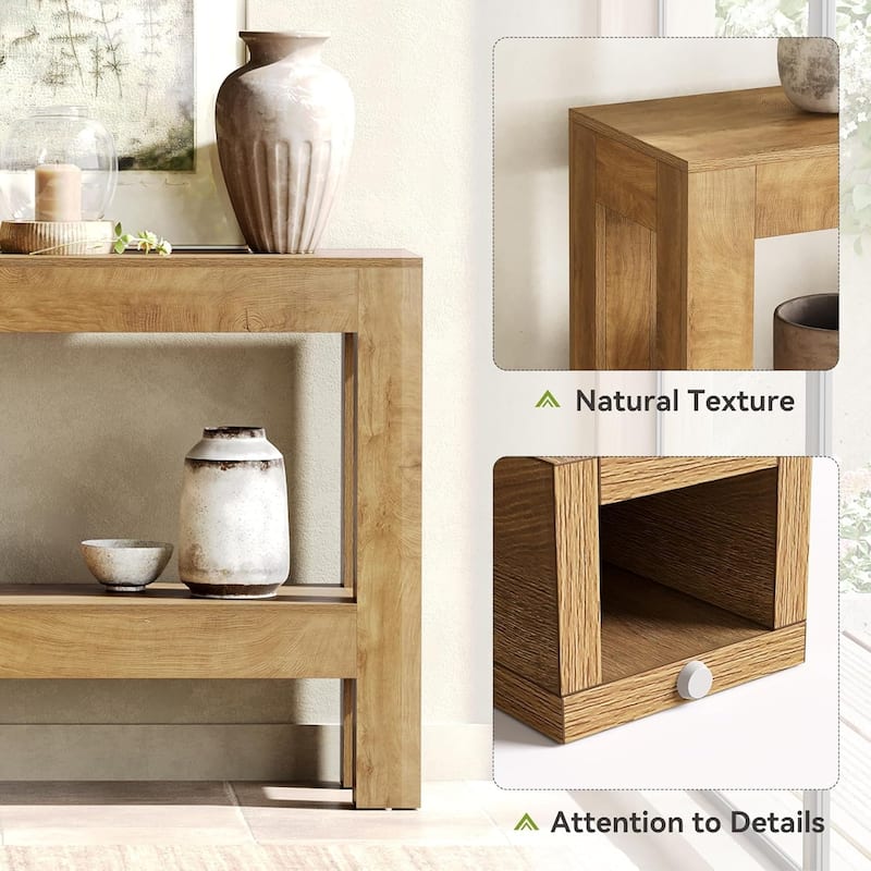 63-Inch Long Console Table for Living Room, Farmhouse Wood Entryway Table for Sofa, Entry, Hallway - 13.8" W x 63" L x 33.5" H