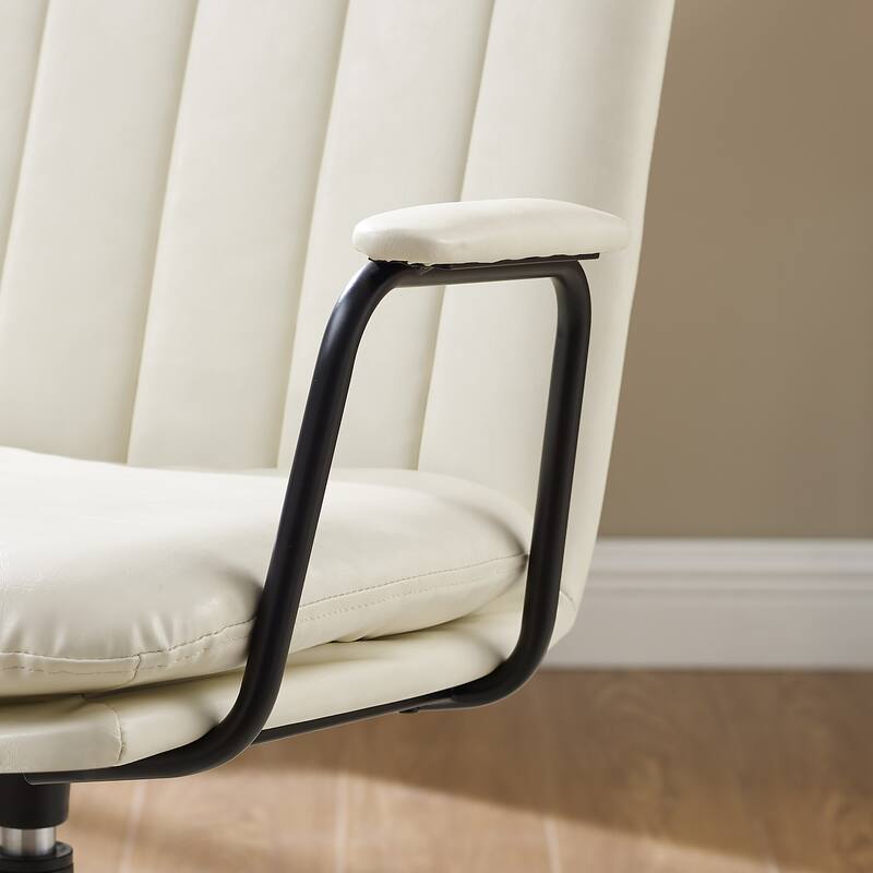 Art Leon Faux Leather Swivel Accent Arm Chair