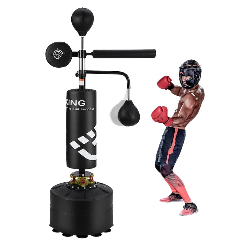 5 in 1 Punching Bag with Stand for Adult Kids with 2 Speed Bag Adjustable Height