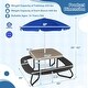 preview thumbnail 4 of 6, 8 Person Kids Picnic Table Metal Frame Adjustable Removable Umbrella