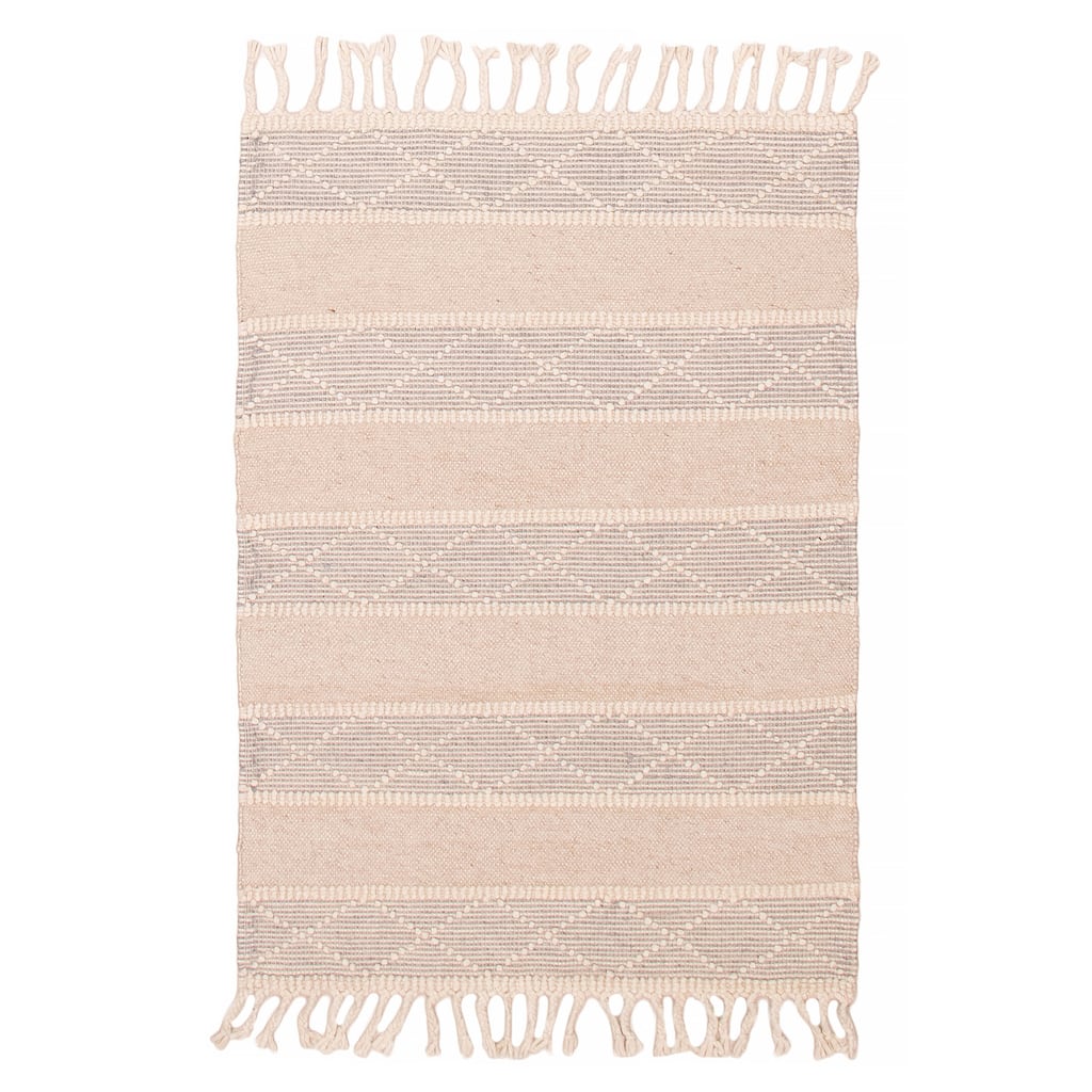 ECARPETGALLERY Braid weave Sienna Beige, Grey Wool Rug - 4'0 x 5'6