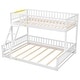 preview thumbnail 17 of 20, Bunk Bed Twin XL Over Queen with Ladder and Slats Support, Bed Frame with Safety Guardrails