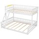 preview thumbnail 23 of 26, Twin XL over Queen Bunk Bed with Ladder and Guardrails,Two Separate Platform Beds