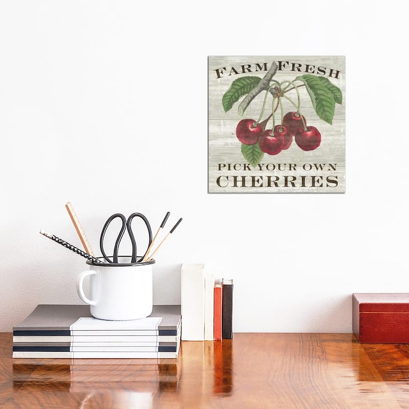 iCanvas "Farm Fresh Cherries" by Sue Schlabach Canvas Print - 12x12x1.5