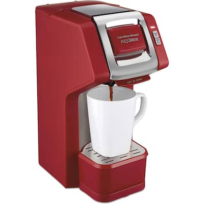 49945 FlexBrew Single-Serve Coffee Maker Compatible with Pod Packs and Grounds, 1 Cup, Red