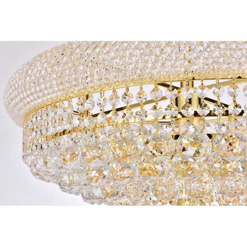 Elegant Lighting Gold Royal-cut 36-inch Crystal Clear Large Hanging Chandelier