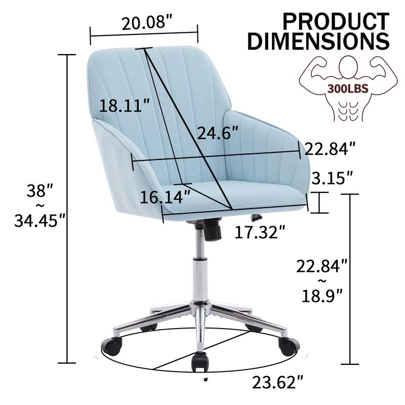 Adjustable Office Chair, Home Bedroom, Ergonomic Swivel Chair, Backrest Seat, Comfortable for Long Sitting