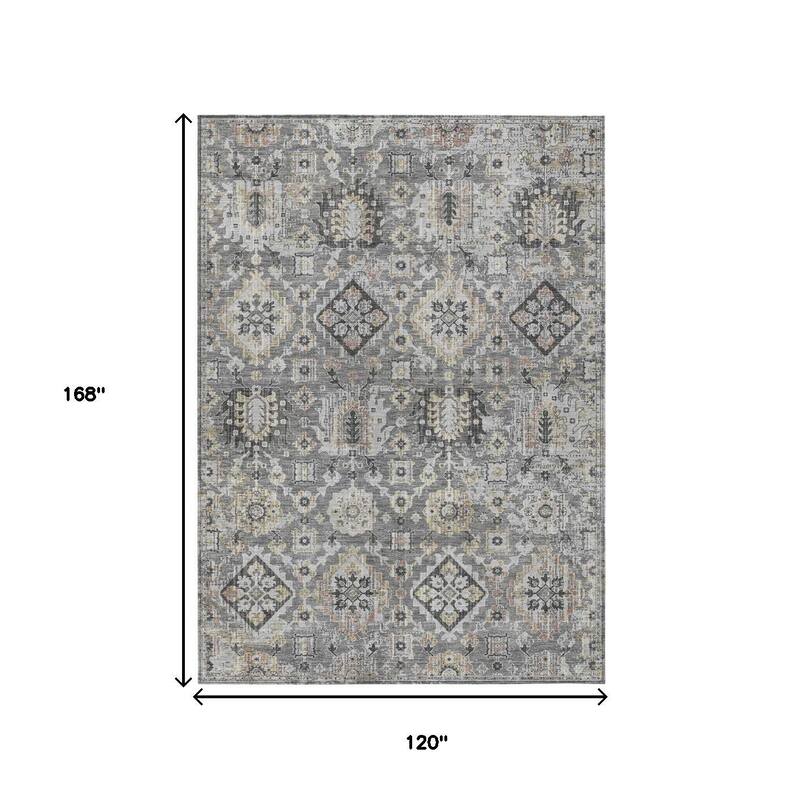 HomeRoots Floral Medallion Traditional Rectangle Outdoor Rug