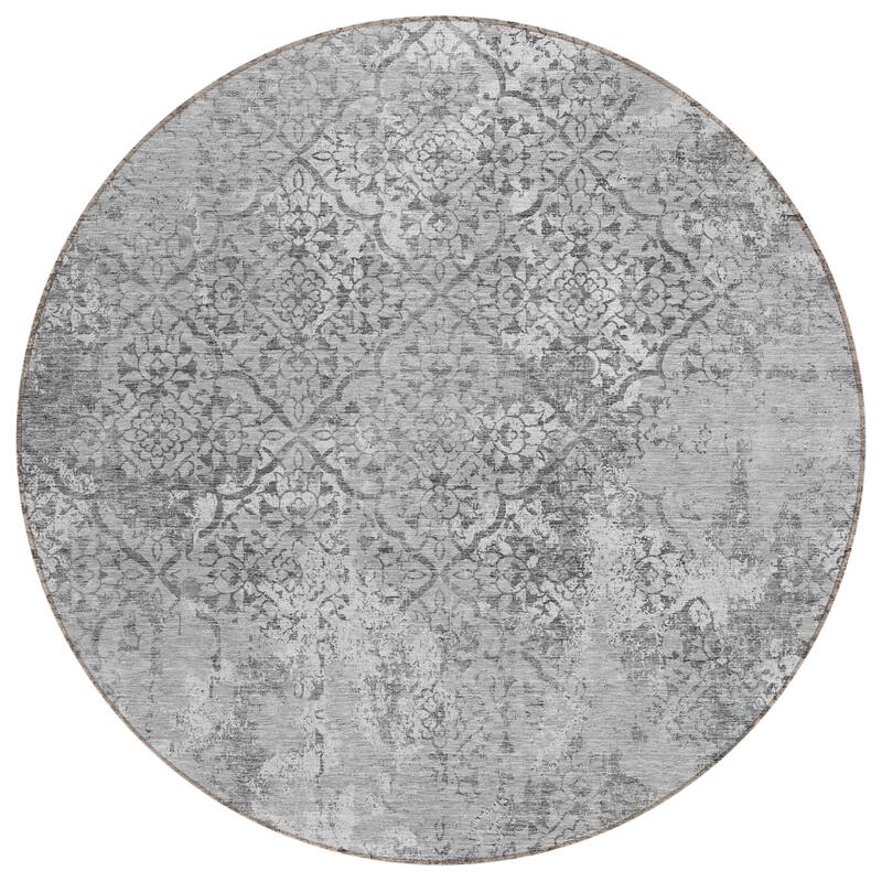 Machine Washable Indoor/ Outdoor Chantille Distressed Traditional Rug