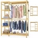 preview thumbnail 41 of 65, Bamboo Closet System Clothes Rack, Large Freestanding Garment Rack Clothing Rack for Hanging Clothes