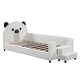 preview thumbnail 22 of 25, Bear Shaped Headboard Platform Bed Frame, Velvet Upholstered Daybed, Lift Up Storage Floor Bed with Breathable Mesh Fence