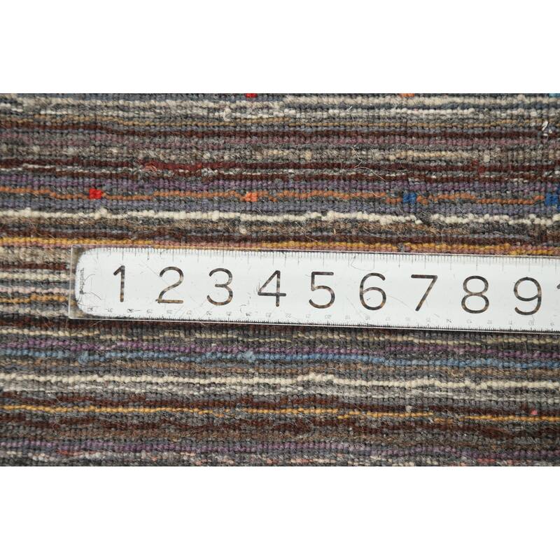 Hand Knotted Oriental 100% Wool Carpet Tribal Stripe Multi-Colored Gabbeh Area Rug - 7' 10'' X 5' 6''