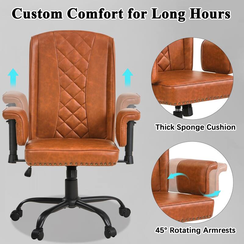 Adjustable Home Office Desk Chair Desk Chair Executive Office Chair Computer Chair Ergonomic Mid Back with 360° Swivel