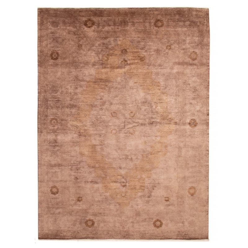 ECARPETGALLERY Hand-knotted Vibrance Brown Wool Rug - 9'11 x 13'6 - Brown - 9'11 x 13'6