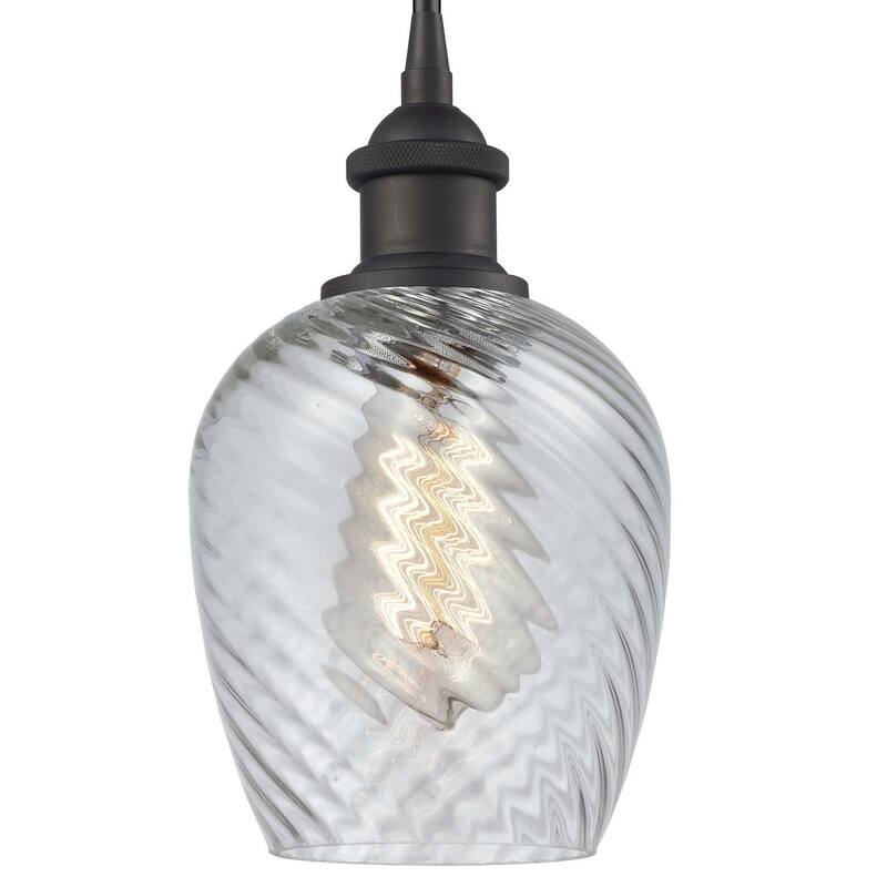 Innovations Lighting Salina 5" Wide Mini Pendant - Oil Rubbed Bronze / Clear Spiral Fluted
