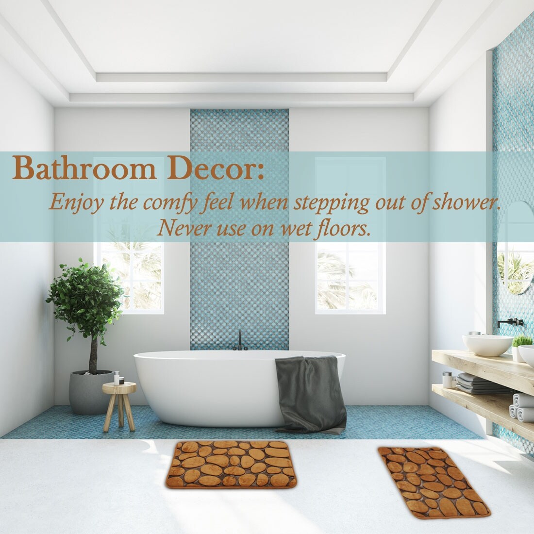 Shop Bath Mat Rug 24 X 16 Flannel Fabric Memory Foam Fill Washable Non Slip Absorbent For Bathroom Kitchen Door Shoe Rack Overstock 28962451