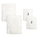 preview thumbnail 1 of 26, Sweet Kids 2-piece White Turkish Cotton Bath and Hand Towel Set with Royal Blue Monogrammed Initial S - White