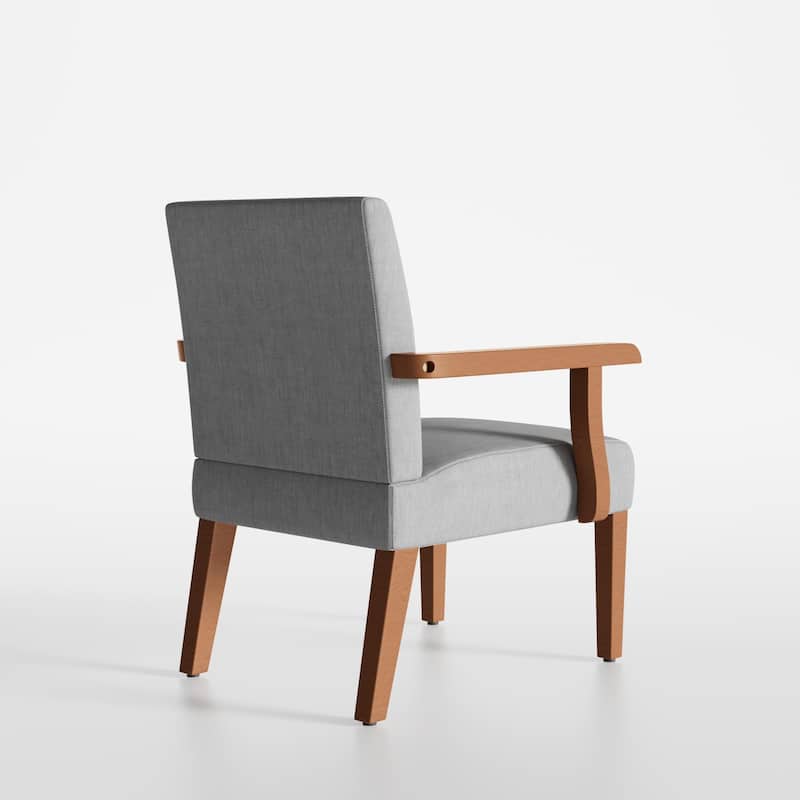 Light Gray 18.7" Arm Chairs with Round Table (Set of 2)