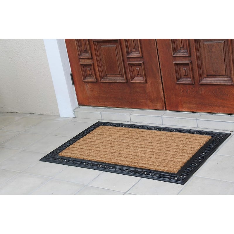 A1HC Molded Large Double Door Rubber and Coir Door Mat (30" X 48")