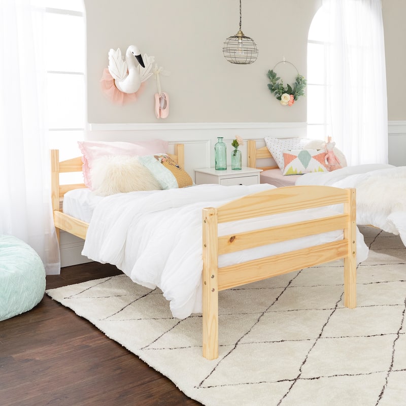 Walker Edison Solid Wood Convertible Twin-over-Twin Bunk Bed