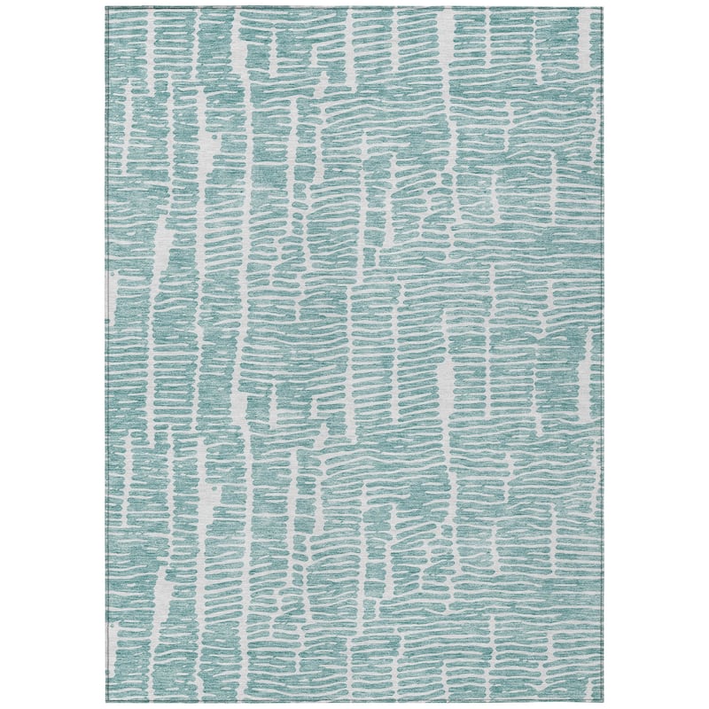 Machine Washable Indoor/ Outdoor Chantille Modern Abstract Rug