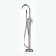 preview thumbnail 10 of 13, Floor Mount Bathtub Filler with Handheld Shower, Gold/Black/Sliver Freestanding Bathtub Faucet, Stand Alone Tub Faucet Brushed Nickel