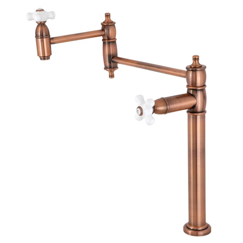 Kingston Brass KS370.PX Restoration 3 GPM Single Hole Pot Filler with - Antique Copper