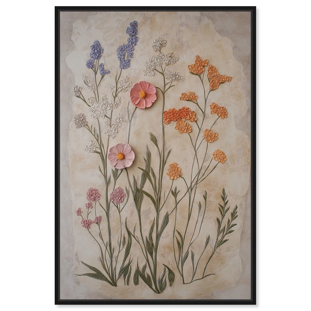 Sculpted Flora Frieze I Canvas by Art Remedy