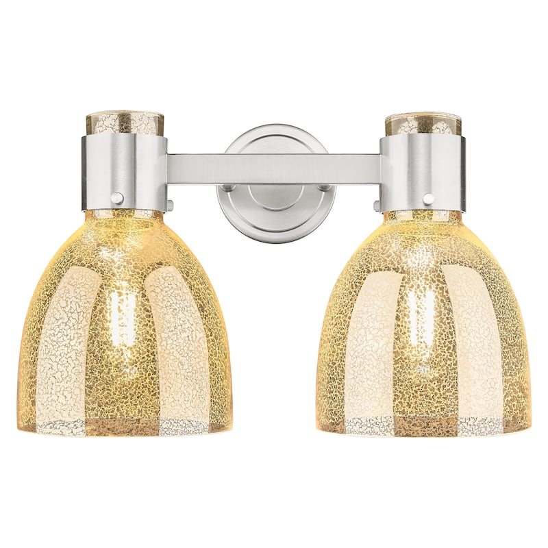 Innovations Lighting Downtown Urban - Lawton Bell - 2 Light 16" Wall-Mounted Bath Vanity Light - Satin Nickel, Mercury