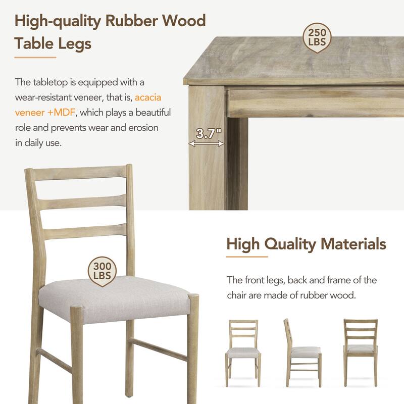 Adjustable 7-Piece Dining Room Table Set with Storage Drawers and Soft Cushion Chairs for Dining Room
